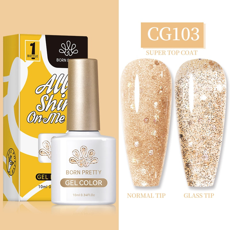 Gel Nail Polish, gel polish,  gel color, gel colour, cg103, gold, glitter, sequins