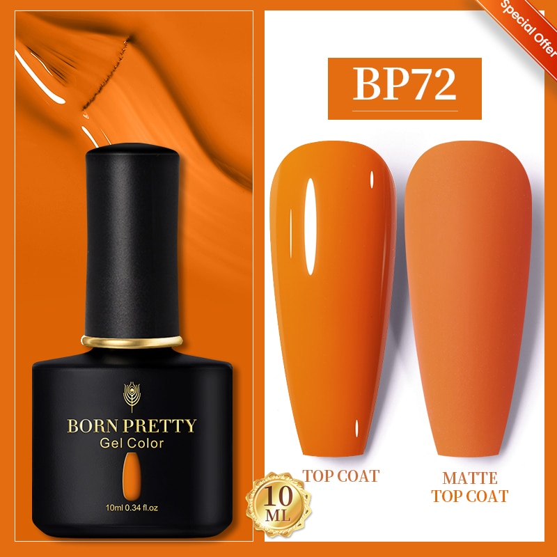 Gel Nail Polish, gel polish,  gel color, gel colour, bp72, orange