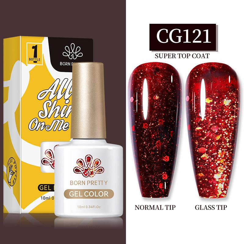 Gel Nail Polish, gel polish,  gel color, gel colour, cg121, red, glitter, sequins