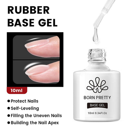 Gel Nail Polish, Rubber Base Gel, 10ml, Born Pretty, Protect nails