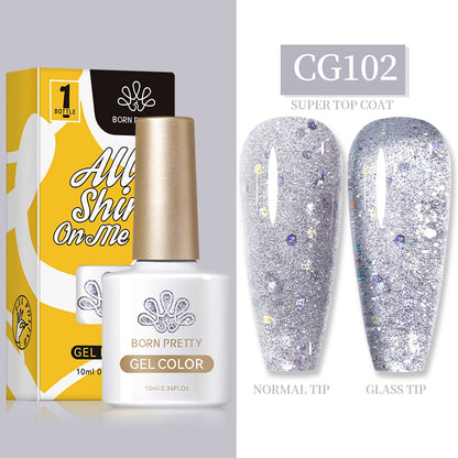 Gel Nail Polish, gel polish,  gel color, gel colour, cg102, silver, glitter, sequins 