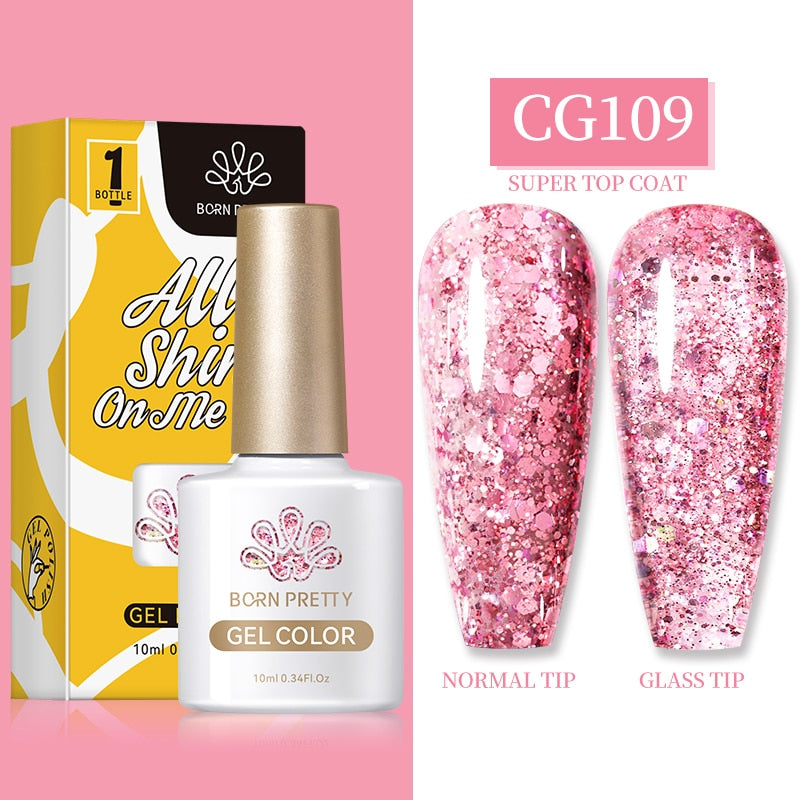 Gel Nail Polish, gel polish,  gel color, gel colour, cg109, pink, glitter, sequins gel