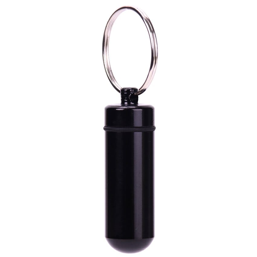 Keychain Pill Holder, keys, black