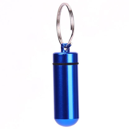 Keychain Pill Holder, keys, blue