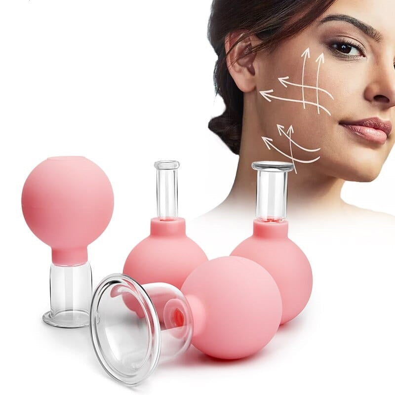 Facial Cupping Set , face cup, face cupping, pink