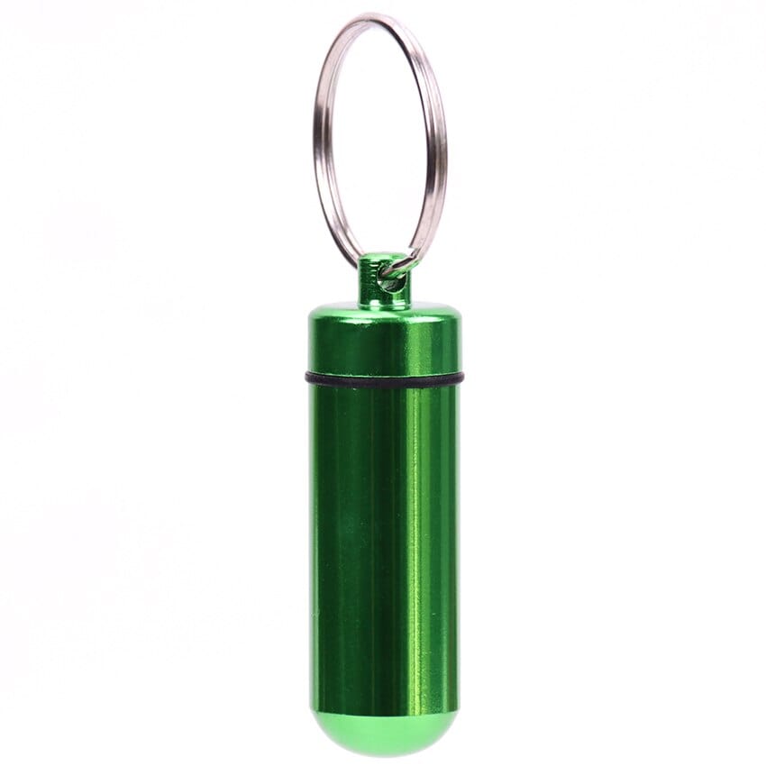 Keychain Pill Holder, keys, green