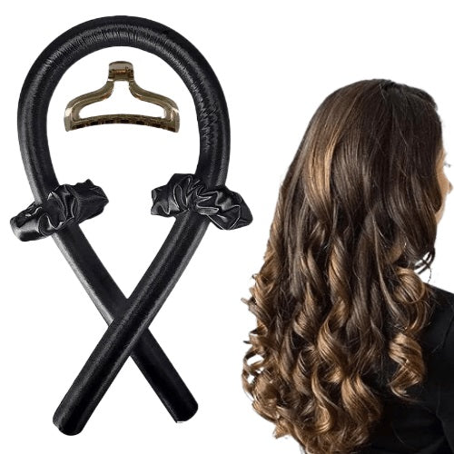 Heatless Curling Rod, black, curly hair, curls