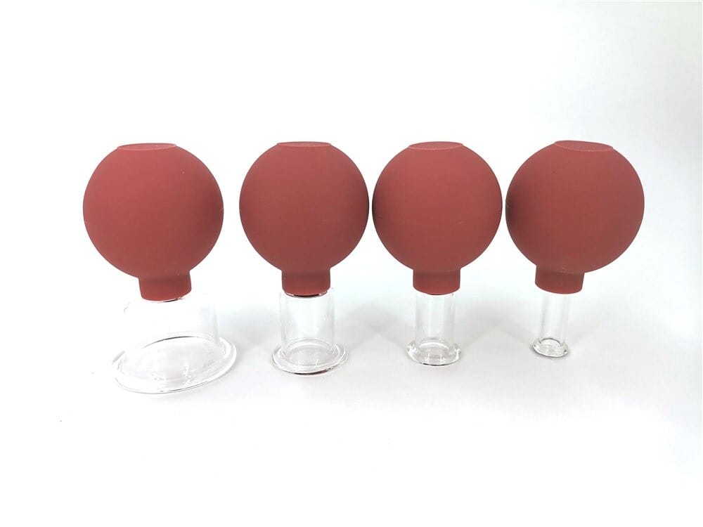 Facial Cupping Set , face cup, face cupping, red 