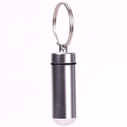 Keychain Pill Holder, keys, silver