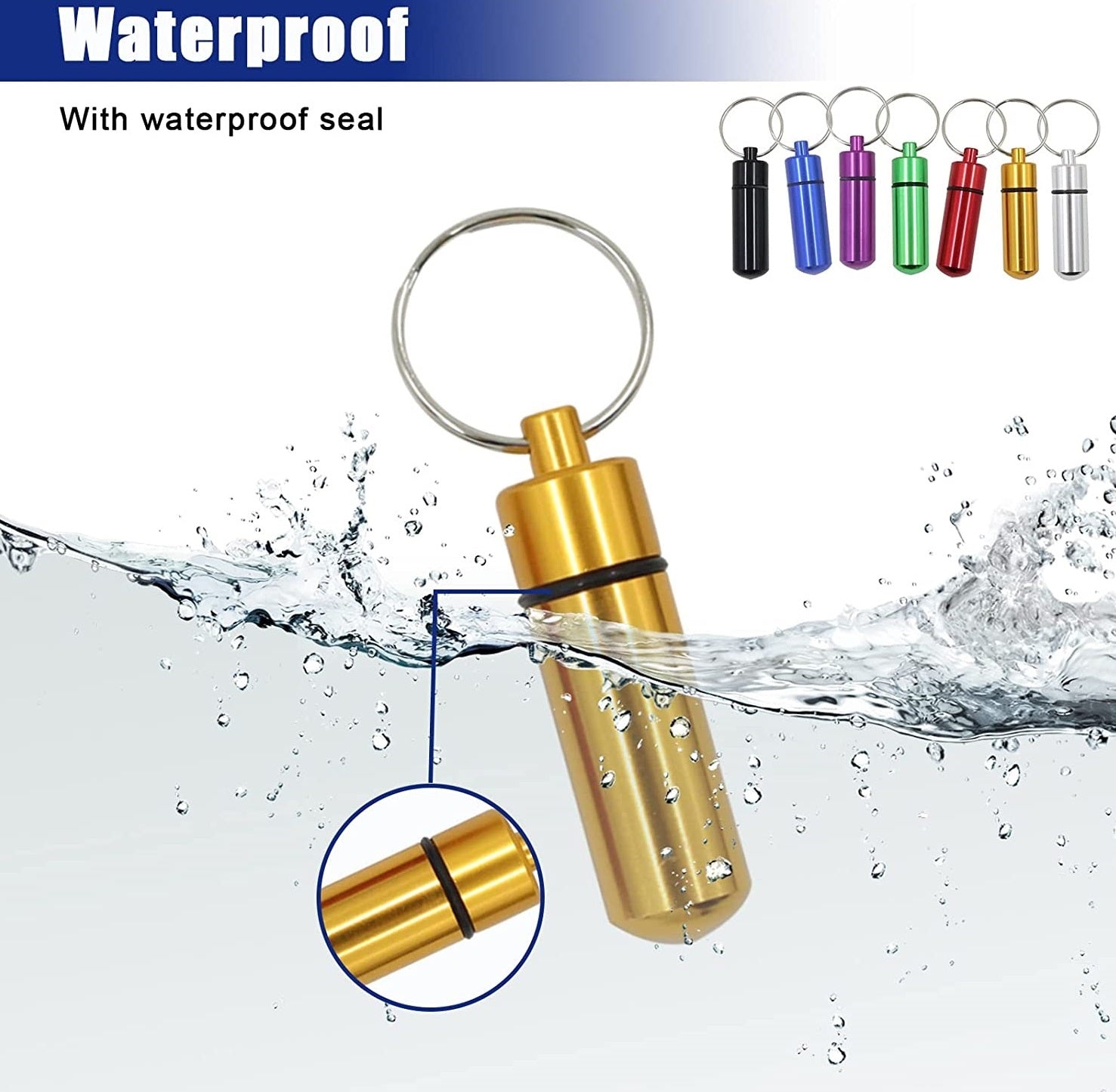 Keychain Pill Holder, keys, waterproof