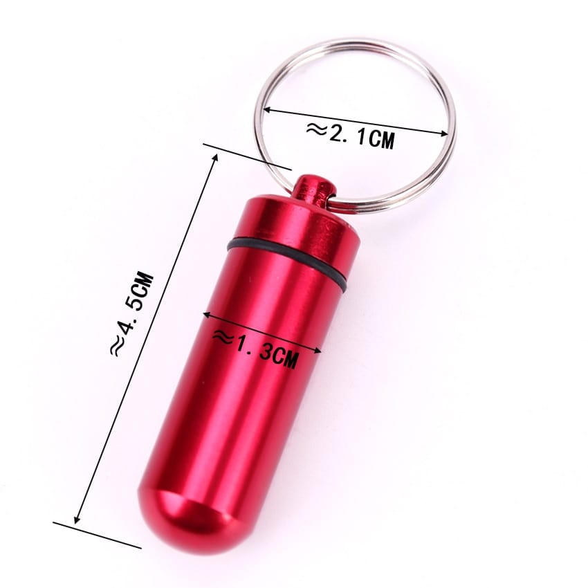 Keychain Pill Holder, keys, measurements